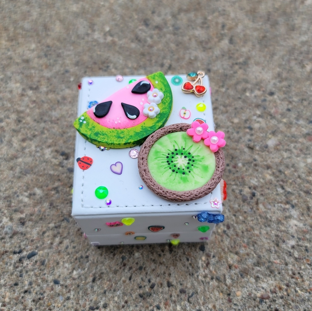 Kawaii Fruit Summer Jewelry Ring Box NWT